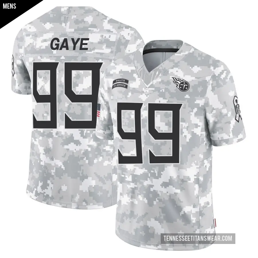 Men's Tennessee Titans ＃99 Ali Gaye Arctic Camo Limited 2024 Salute to Service Jersey