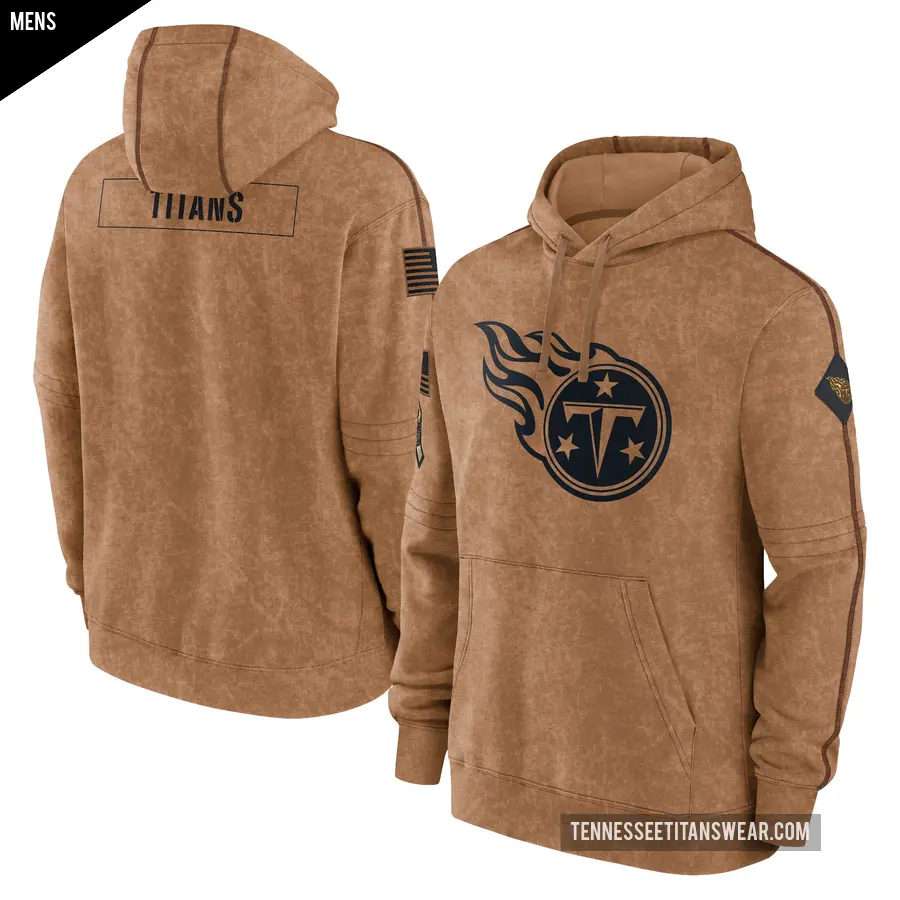 Men's Tennessee Titans Brown 2023 Salute to Service Club Pullover Hoodie