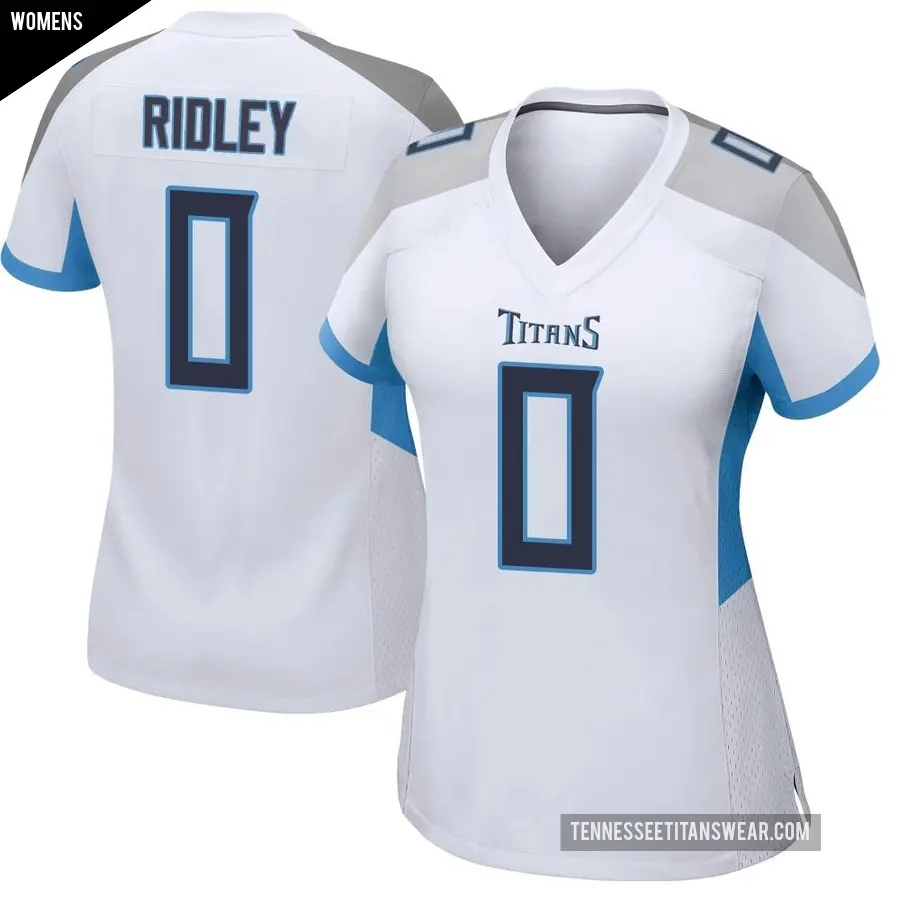 Women's Tennessee Titans ＃0 Calvin Ridley White Game Jersey