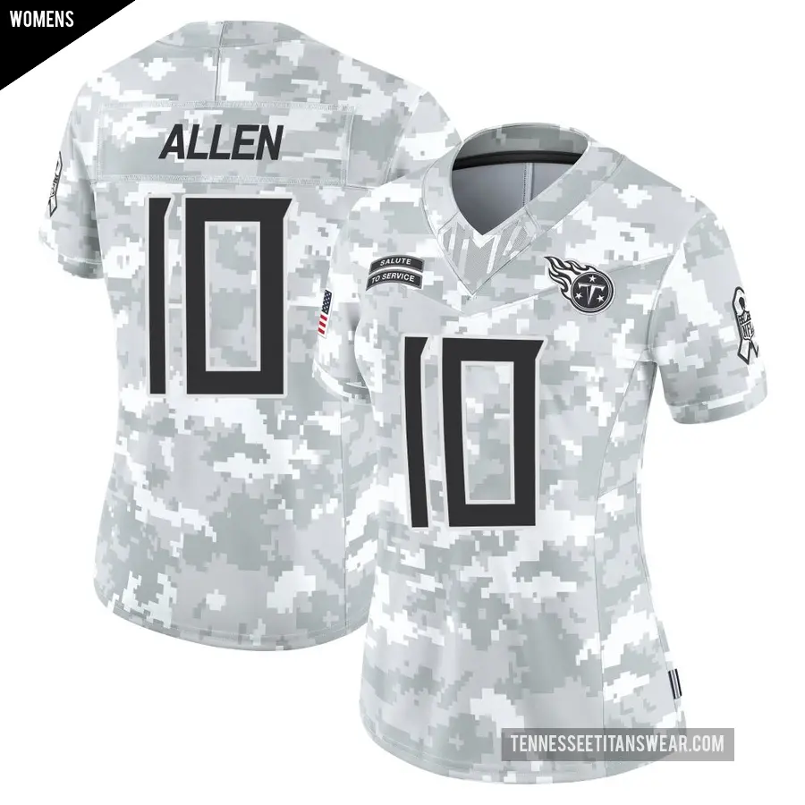 Women's Tennessee Titans ＃10 Brandon Allen Arctic Camo Limited 2024 Salute to Service Jersey
