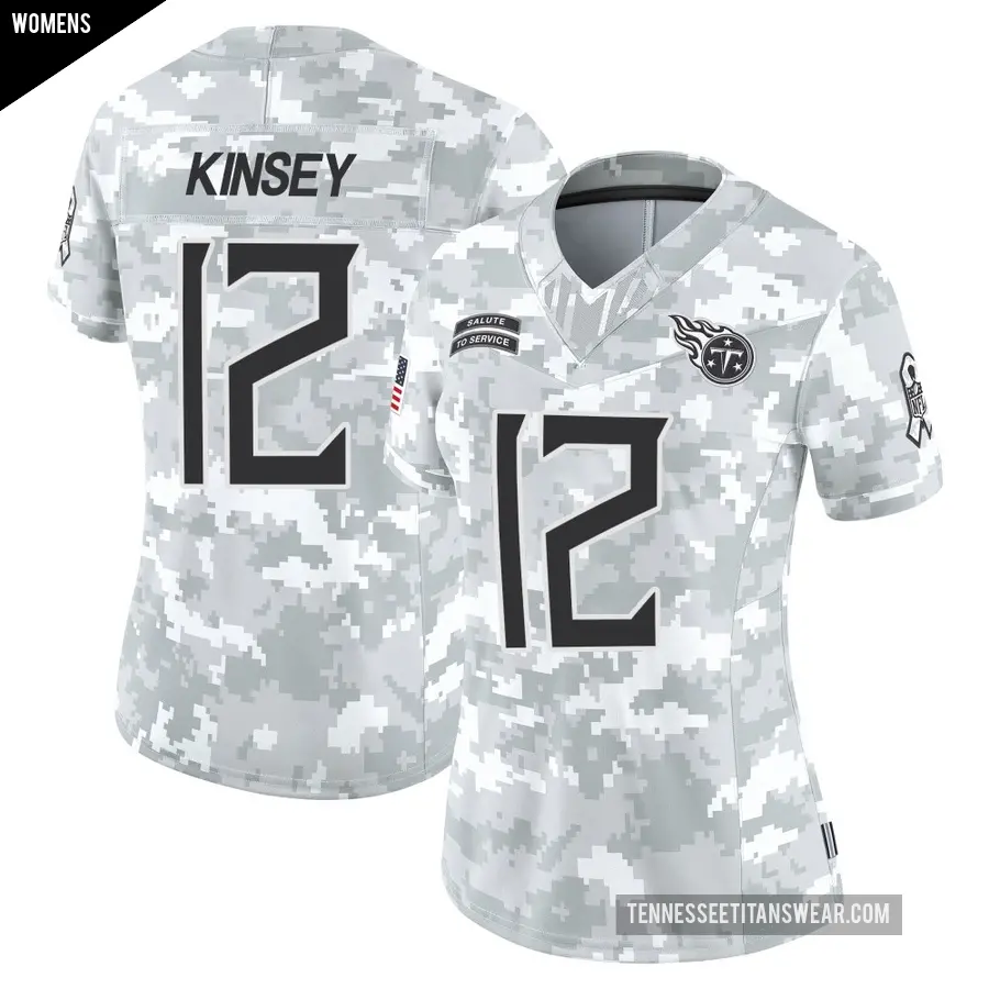 Women's Tennessee Titans ＃12 Mason Kinsey Arctic Camo Limited 2024 Salute to Service Jersey