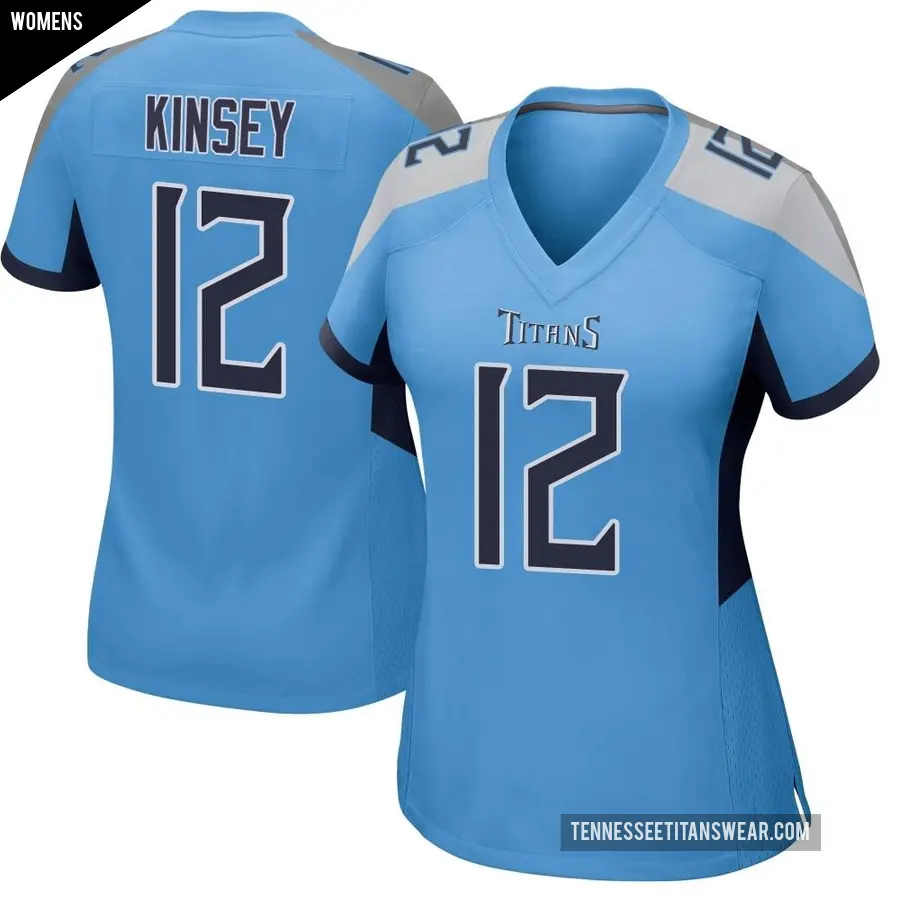 Women's Tennessee Titans ＃12 Mason Kinsey Light Blue Game Jersey