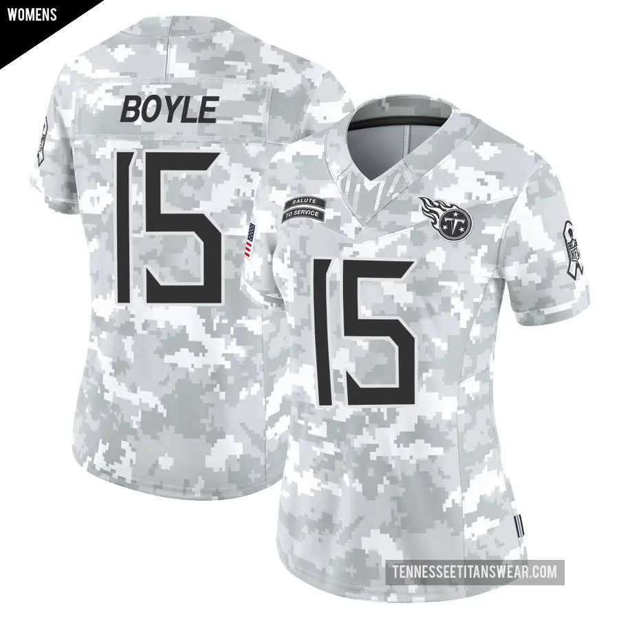Women's Tennessee Titans ＃15 Tim Boyle Arctic Camo Limited 2024 Salute to Service Jersey