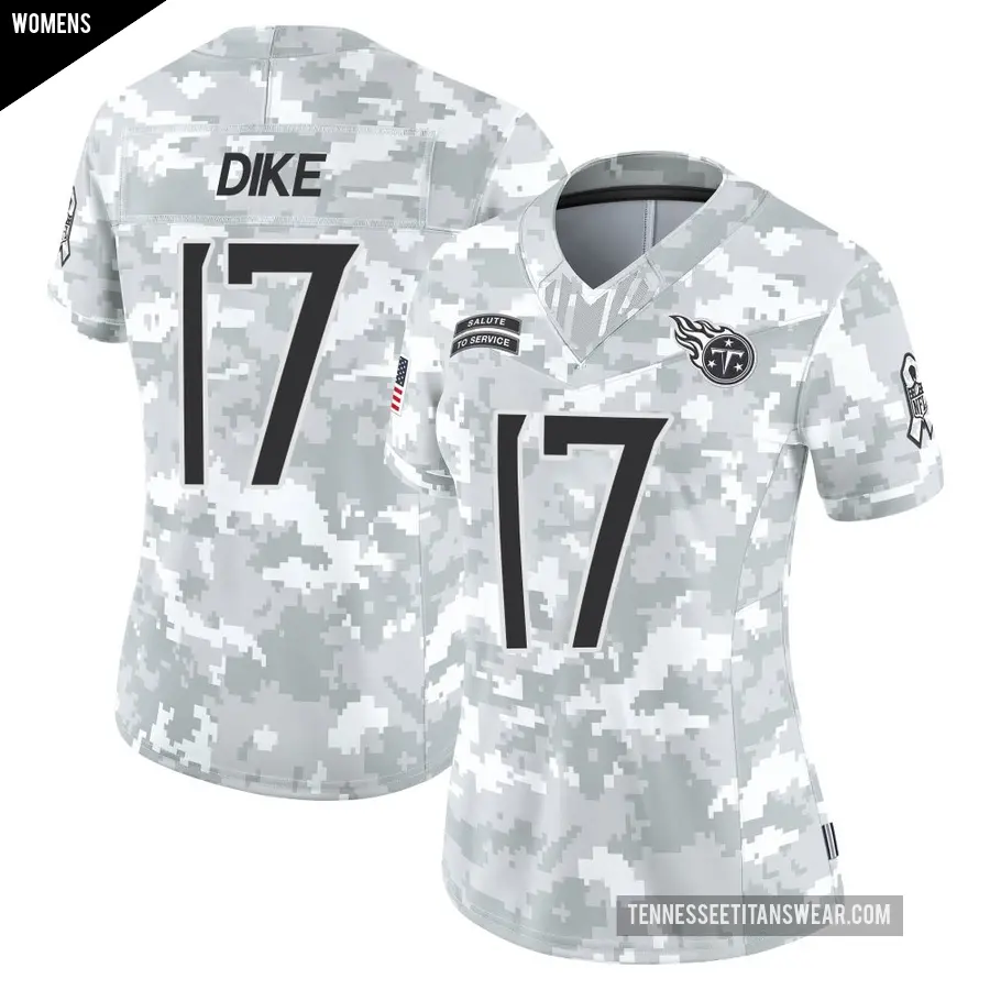 Women's Tennessee Titans ＃17 Chimere Dike Arctic Camo Limited 2024 Salute to Service Jersey