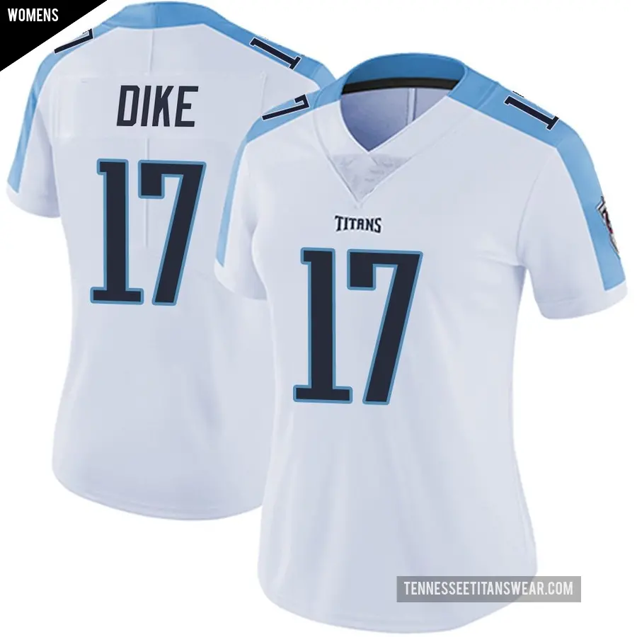 Women's Tennessee Titans ＃17 Chimere Dike White Limited Vapor Untouchable Jersey