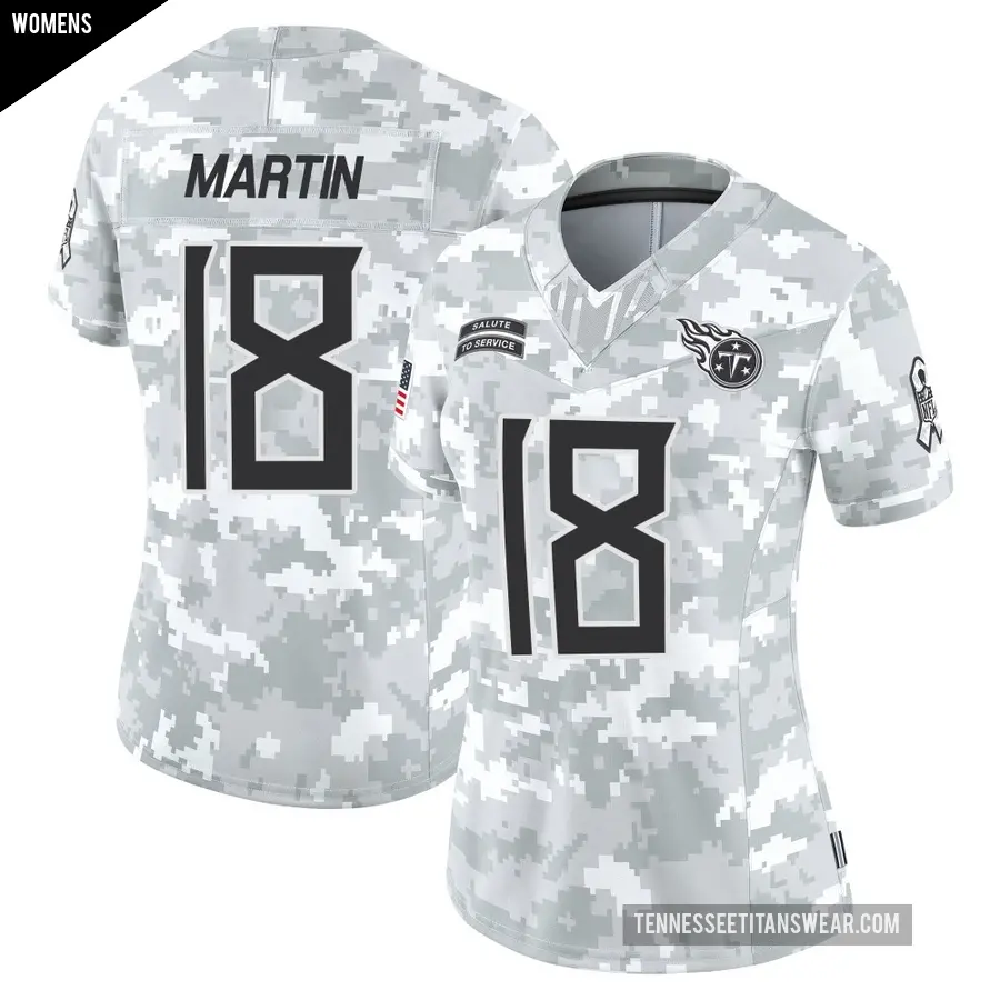 Women's Tennessee Titans ＃18 Tay Martin Arctic Camo Limited 2024 Salute to Service Jersey