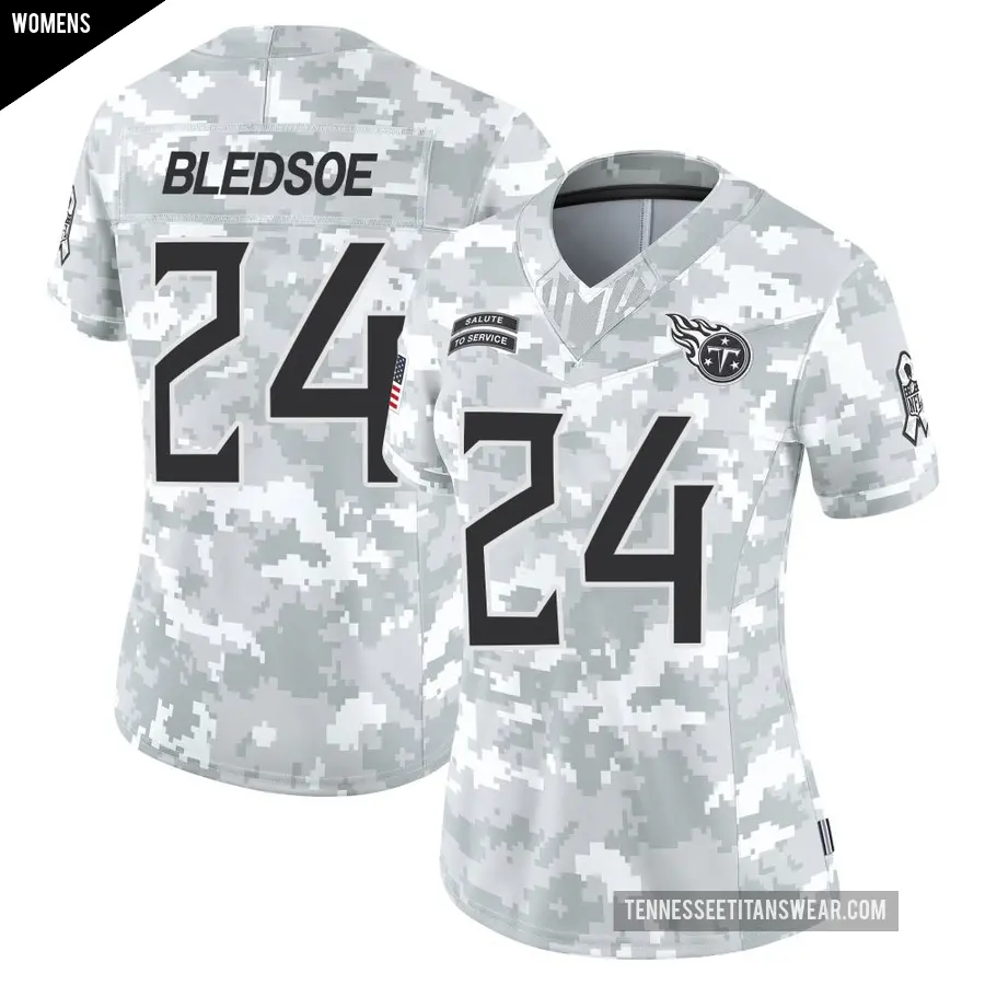Women's Tennessee Titans ＃24 Joshuah Bledsoe Arctic Camo Limited 2024 Salute to Service Jersey
