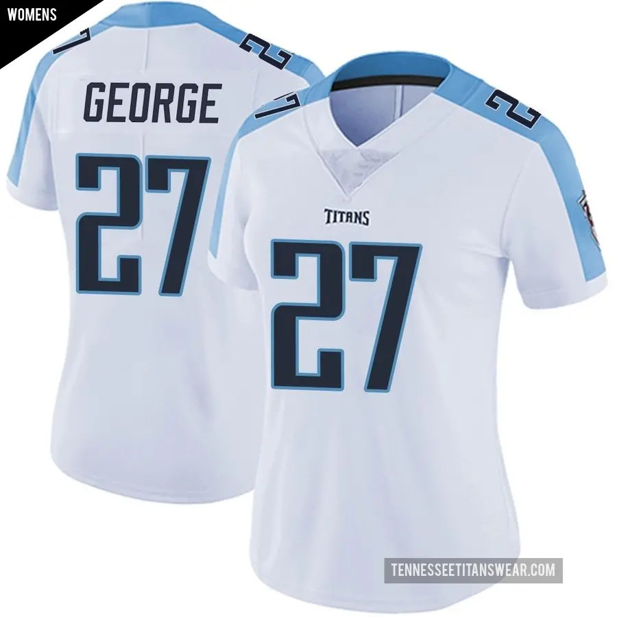 Women's Tennessee Titans ＃27 Eddie George White Limited Vapor Untouchable Jersey