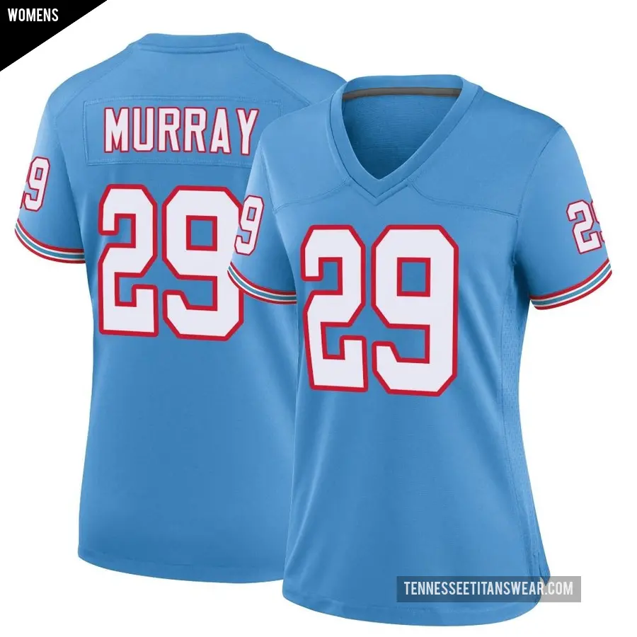 Women's Tennessee Titans ＃29 DeMarco Murray Light Blue Game Oilers Throwback Alternate Jersey