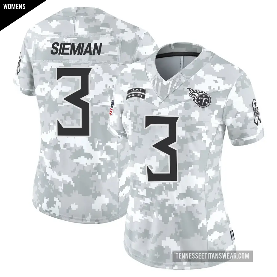 Women's Tennessee Titans ＃3 Trevor Siemian Arctic Camo Limited 2024 Salute to Service Jersey
