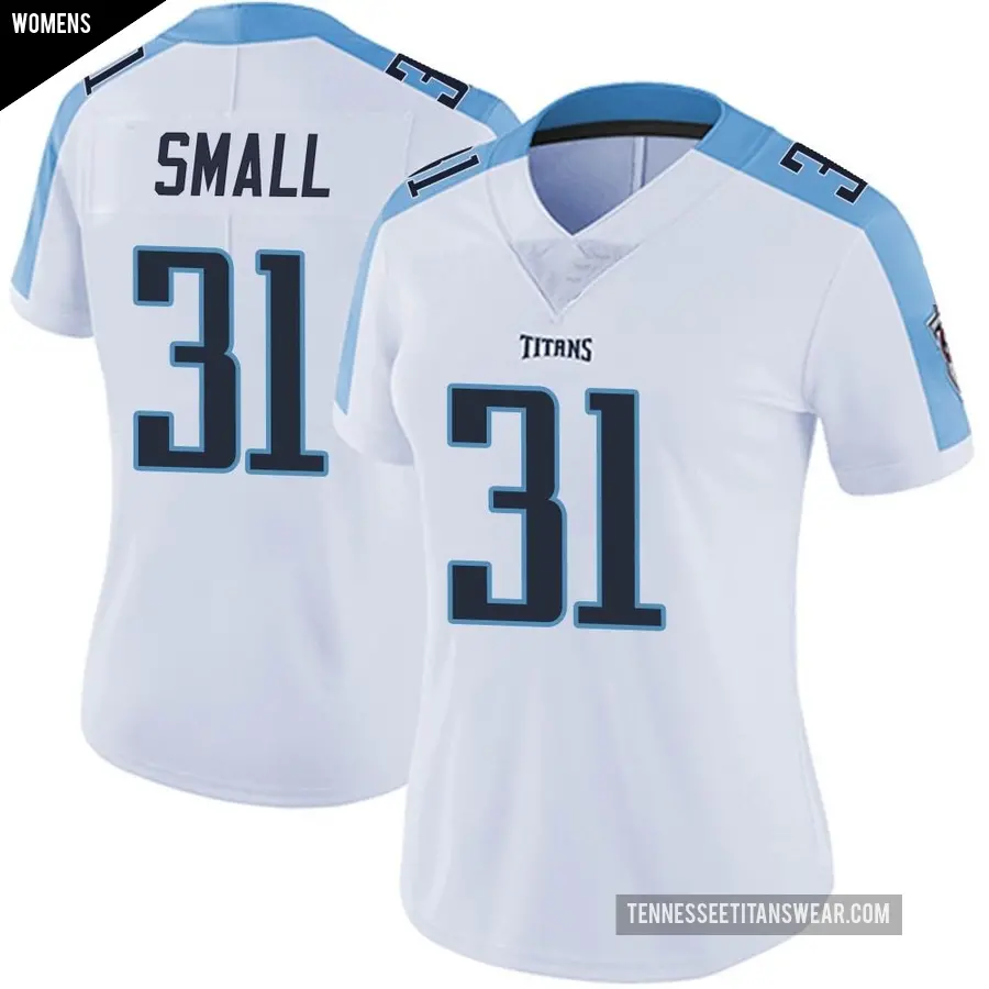 Women's Tennessee Titans ＃31 Jabari Small White Limited Vapor Untouchable Jersey