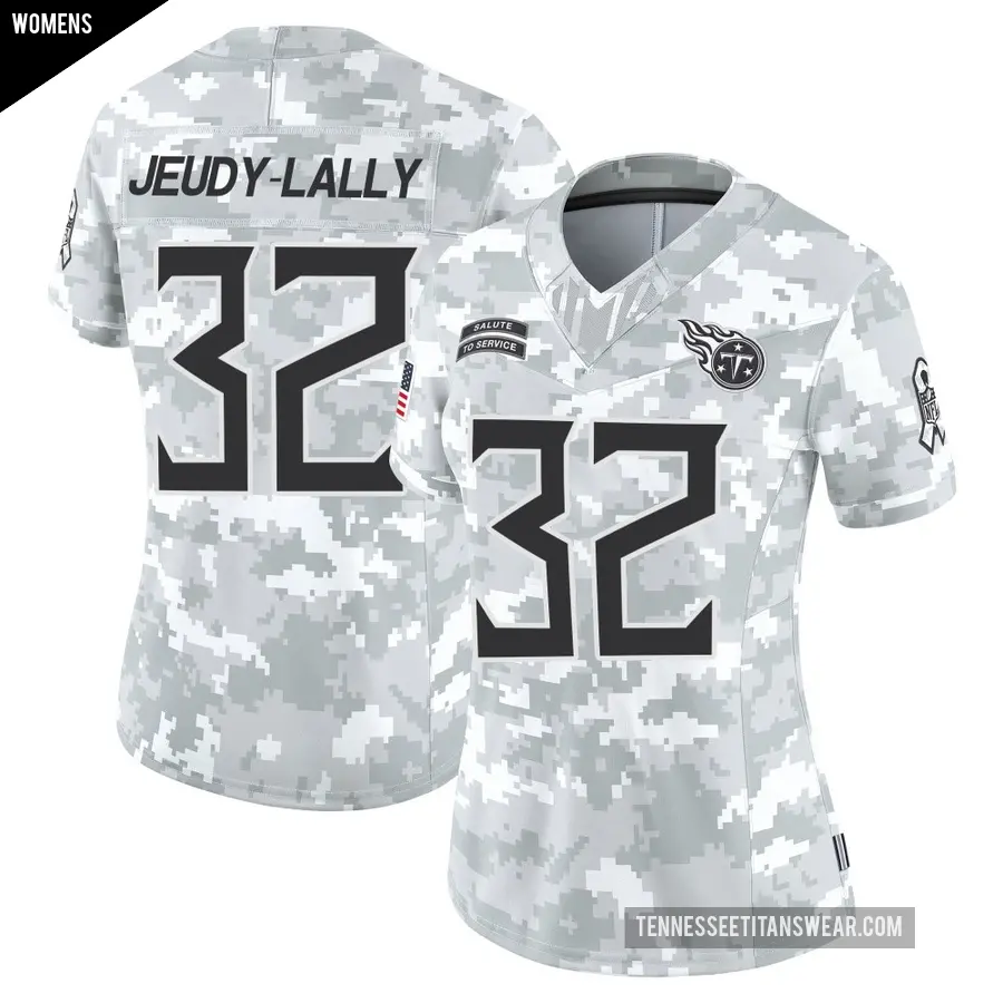 Women's Tennessee Titans ＃32 Gabe Jeudy-Lally Arctic Camo Limited 2024 Salute to Service Jersey