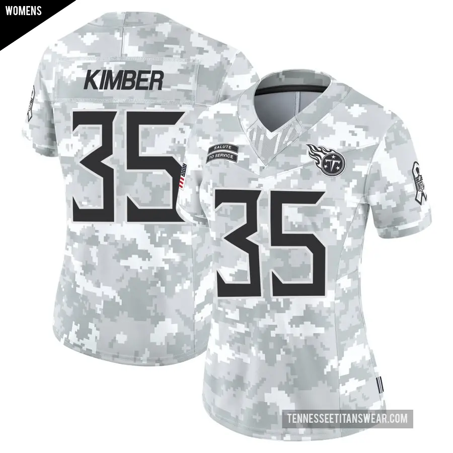 Women's Tennessee Titans ＃35 Jalen Kimber Arctic Camo Limited 2024 Salute to Service Jersey