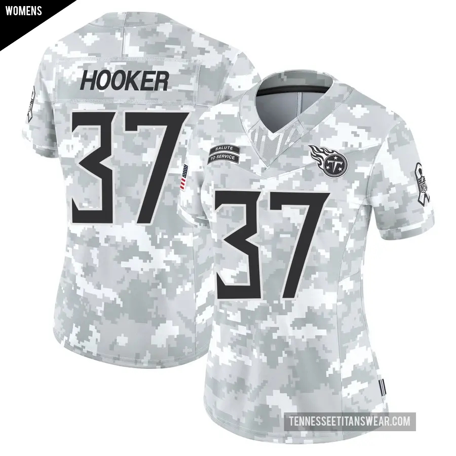 Women's Tennessee Titans ＃37 Amani Hooker Arctic Camo Limited 2024 Salute to Service Jersey