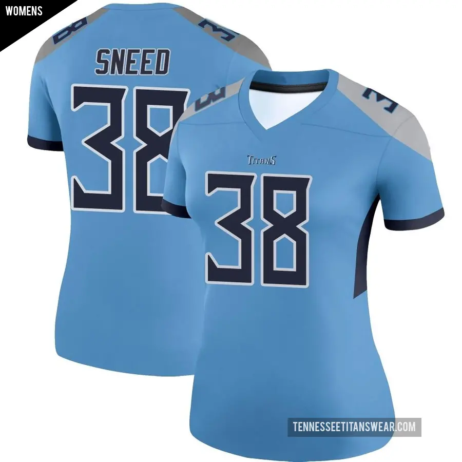 Women's Tennessee Titans ＃38 L'Jarius Sneed Light Blue Legend Jersey