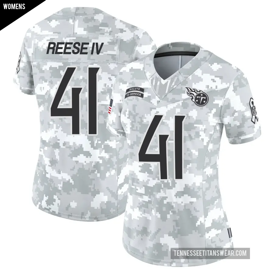 Women's Tennessee Titans ＃41 Otis Reese IV Arctic Camo Limited 2024 Salute to Service Jersey