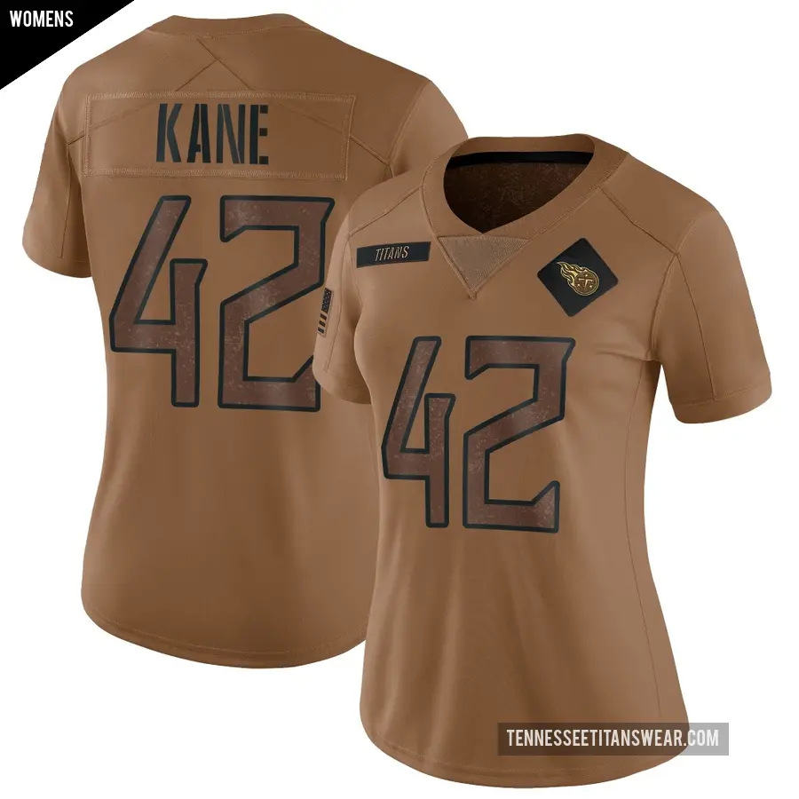 Women's Tennessee Titans ＃42 Sanoussi Kane Brown Limited 2023 Salute To Service Jersey