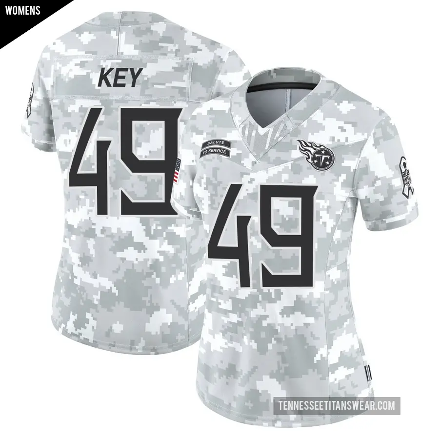 Women's Tennessee Titans ＃49 Arden Key Arctic Camo Limited 2024 Salute to Service Jersey