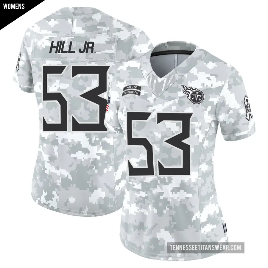 Women's Tennessee Titans ＃53 Anthony Hill Jr. Arctic Camo Limited 2024 Salute to Service Jersey