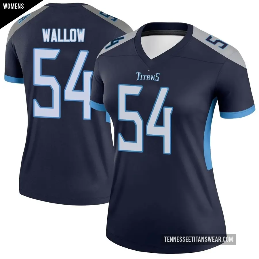 Women's Tennessee Titans ＃54 Garret Wallow Navy Legend Jersey