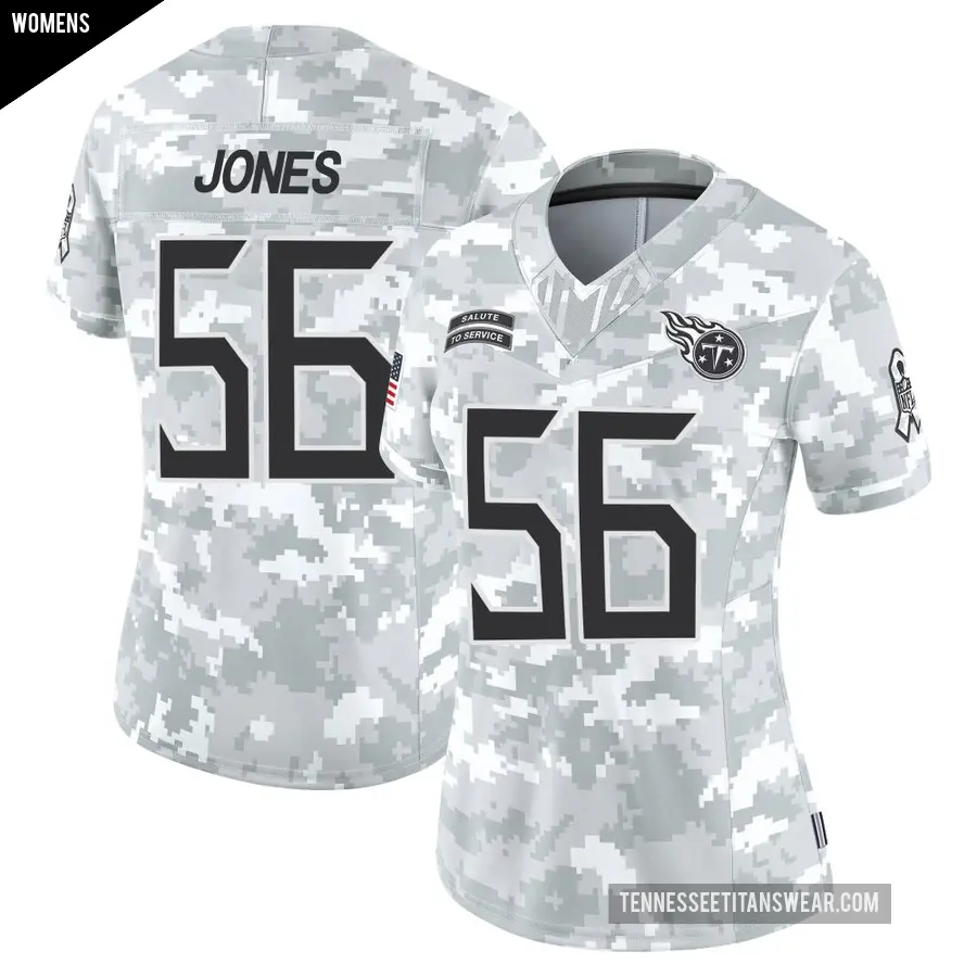 Women's Tennessee Titans ＃56 Truman Jones Arctic Camo Limited 2024 Salute to Service Jersey