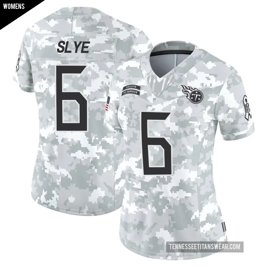 Women's Tennessee Titans ＃6 Joey Slye Arctic Camo Limited 2024 Salute to Service Jersey