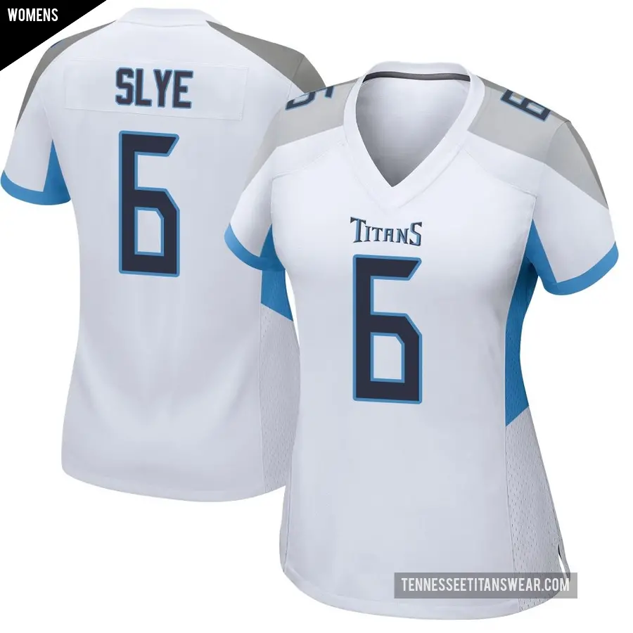 Women&#039;s Tennessee Titans &#65283;6 Joey Slye White Game Jersey