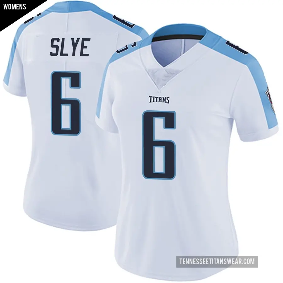 Women's Tennessee Titans ＃6 Joey Slye White Limited Vapor Untouchable Jersey