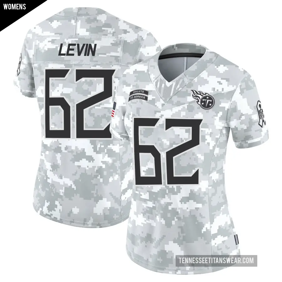 Women's Tennessee Titans ＃62 Corey Levin Arctic Camo Limited 2024 Salute to Service Jersey