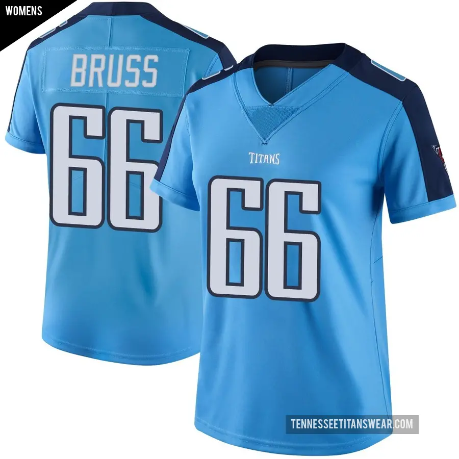 Women's Tennessee Titans ＃66 Logan Bruss Light Blue Limited Color Rush Jersey