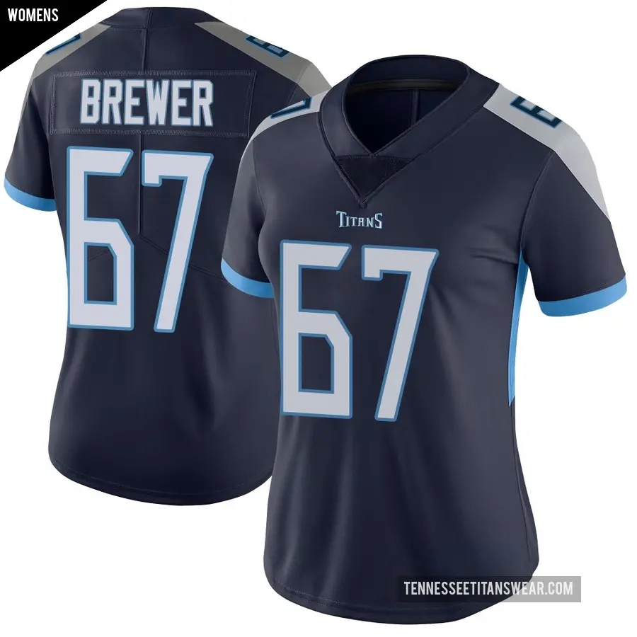Women's Tennessee Titans ＃67 Chandler Brewer Navy Limited Vapor Untouchable Jersey