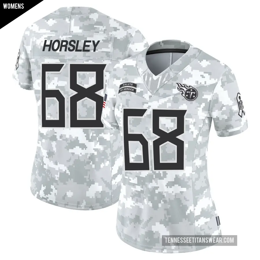 Women's Tennessee Titans ＃68 Cam Horsley Arctic Camo Limited 2024 Salute to Service Jersey