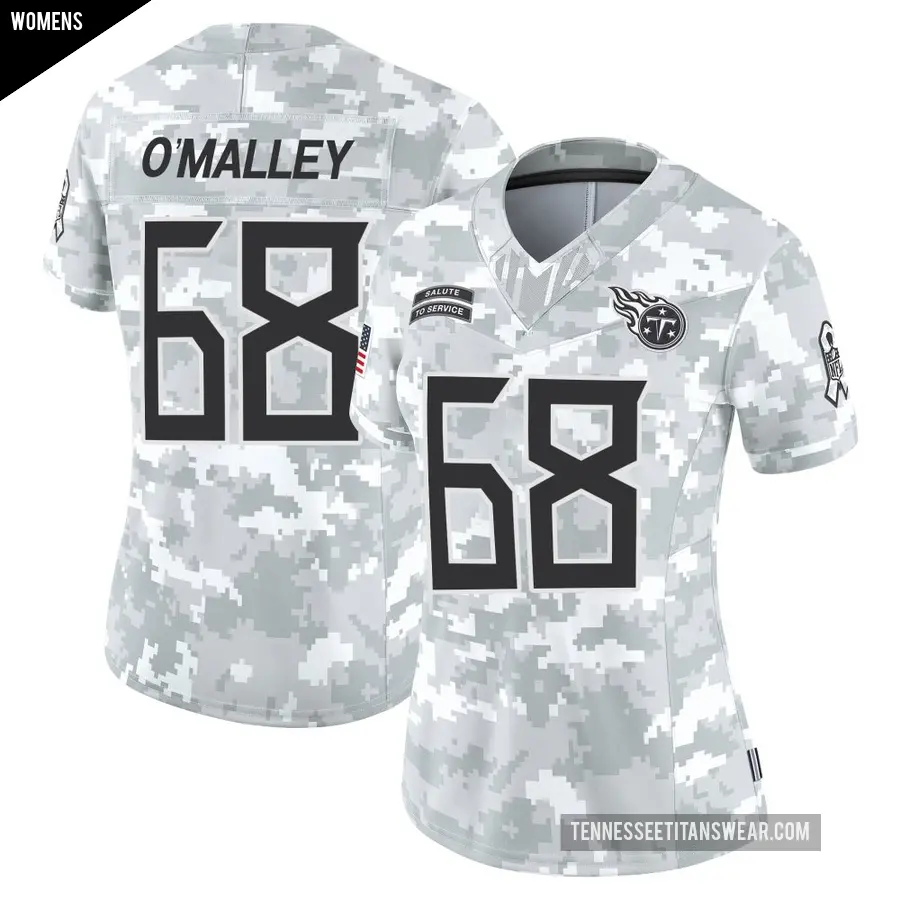 Women's Tennessee Titans ＃68 Devonte O'Malley Arctic Camo Limited 2024 Salute to Service Jersey