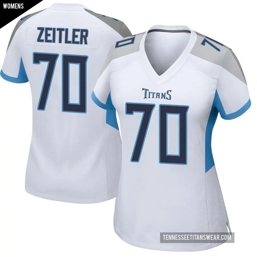 Women's Tennessee Titans ＃70 Kevin Zeitler White Game Jersey
