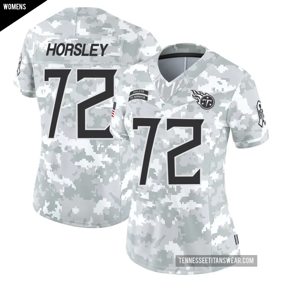 Women's Tennessee Titans ＃72 Cam Horsley Arctic Camo Limited 2024 Salute to Service Jersey