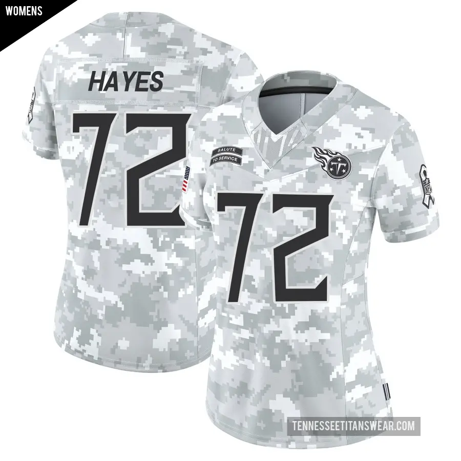 Women's Tennessee Titans ＃72 Ryan Hayes Arctic Camo Limited 2024 Salute to Service Jersey