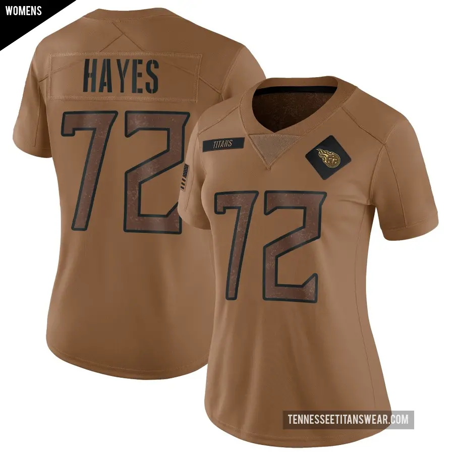 Women's Tennessee Titans ＃72 Ryan Hayes Brown Limited 2023 Salute To Service Jersey