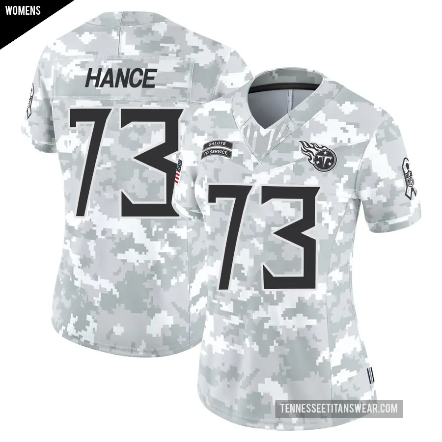 Women's Tennessee Titans ＃73 Blake Hance Arctic Camo Limited 2024 Salute to Service Jersey