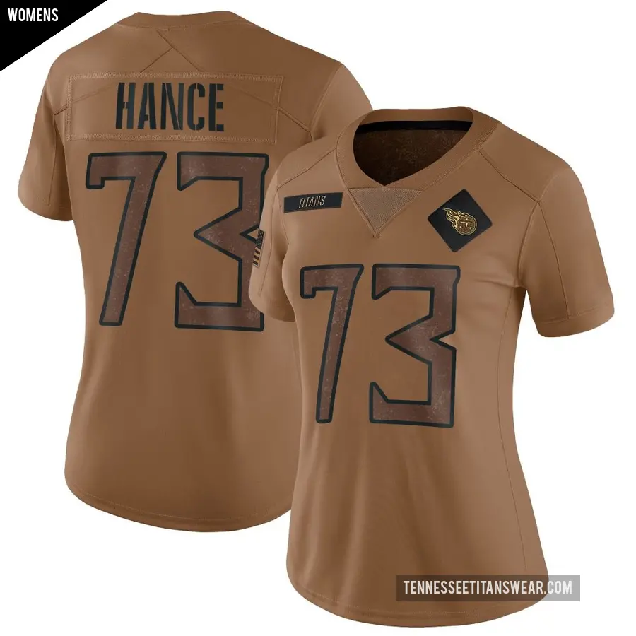 Women's Tennessee Titans ＃73 Blake Hance Brown Limited 2023 Salute To Service Jersey