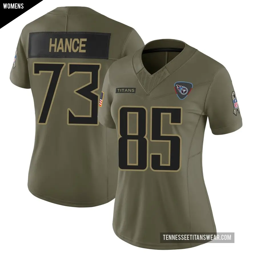 Women's Tennessee Titans ＃73 Blake Hance Olive Limited 2025 Salute to Service Jersey