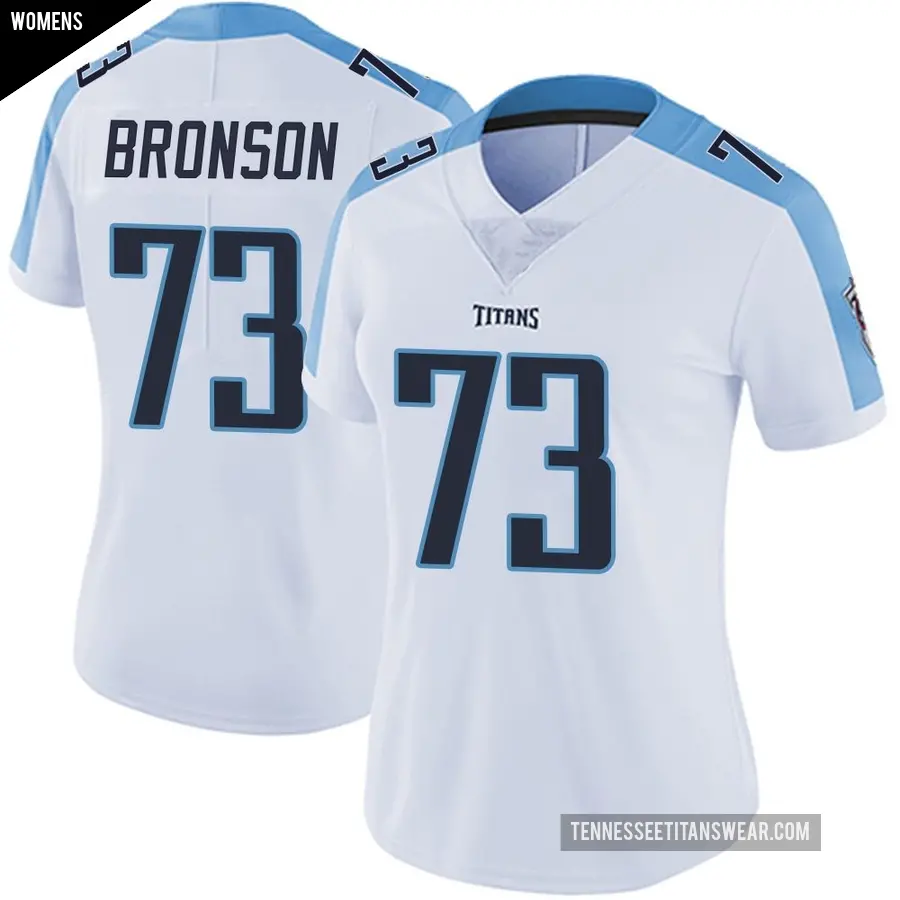 Women's Tennessee Titans ＃73 Josiah Bronson White Limited Vapor Untouchable Jersey