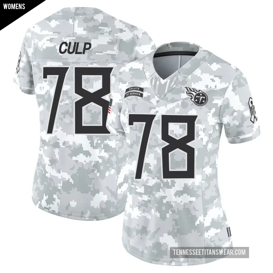 Women's Tennessee Titans ＃78 Curley Culp Arctic Camo Limited 2024 Salute to Service Jersey
