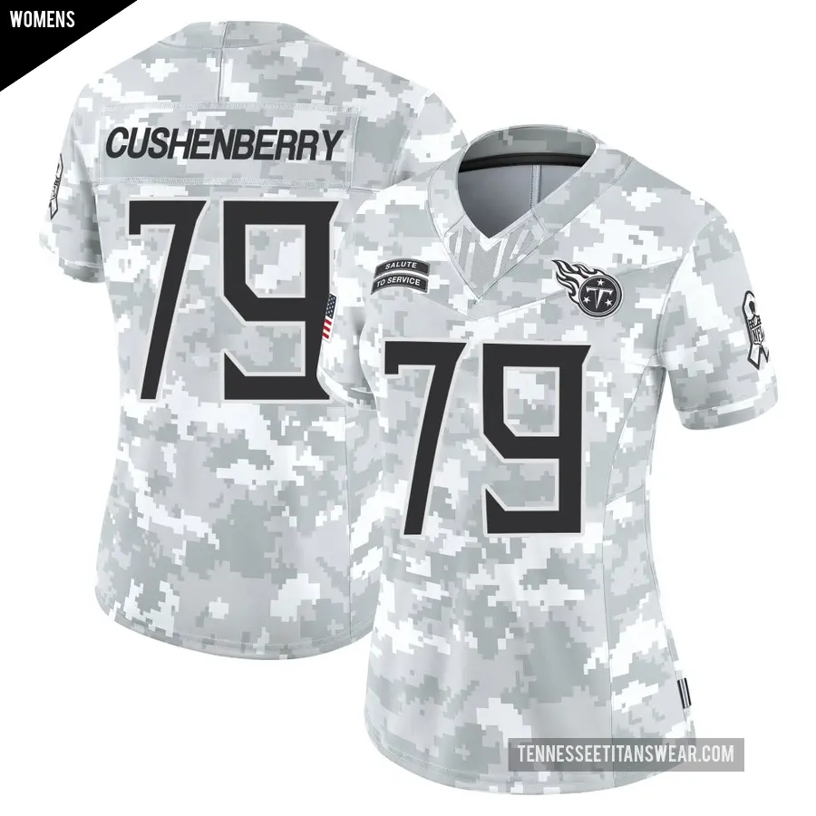 Women's Tennessee Titans ＃79 Lloyd Cushenberry III Arctic Camo Limited 2024 Salute to Service Jersey