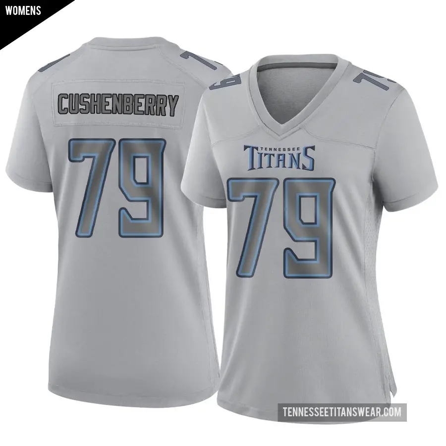 Women's Tennessee Titans ＃79 Lloyd Cushenberry III Gray Game Atmosphere Fashion Jersey