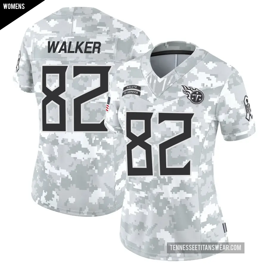 Women's Tennessee Titans ＃82 Delanie Walker Arctic Camo Limited 2024 Salute to Service Jersey