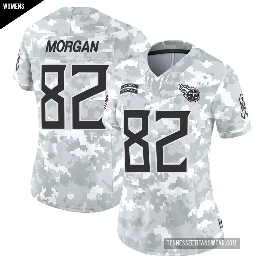Women's Tennessee Titans ＃82 Stanley Morgan Jr. Arctic Camo Limited 2024 Salute to Service Jersey