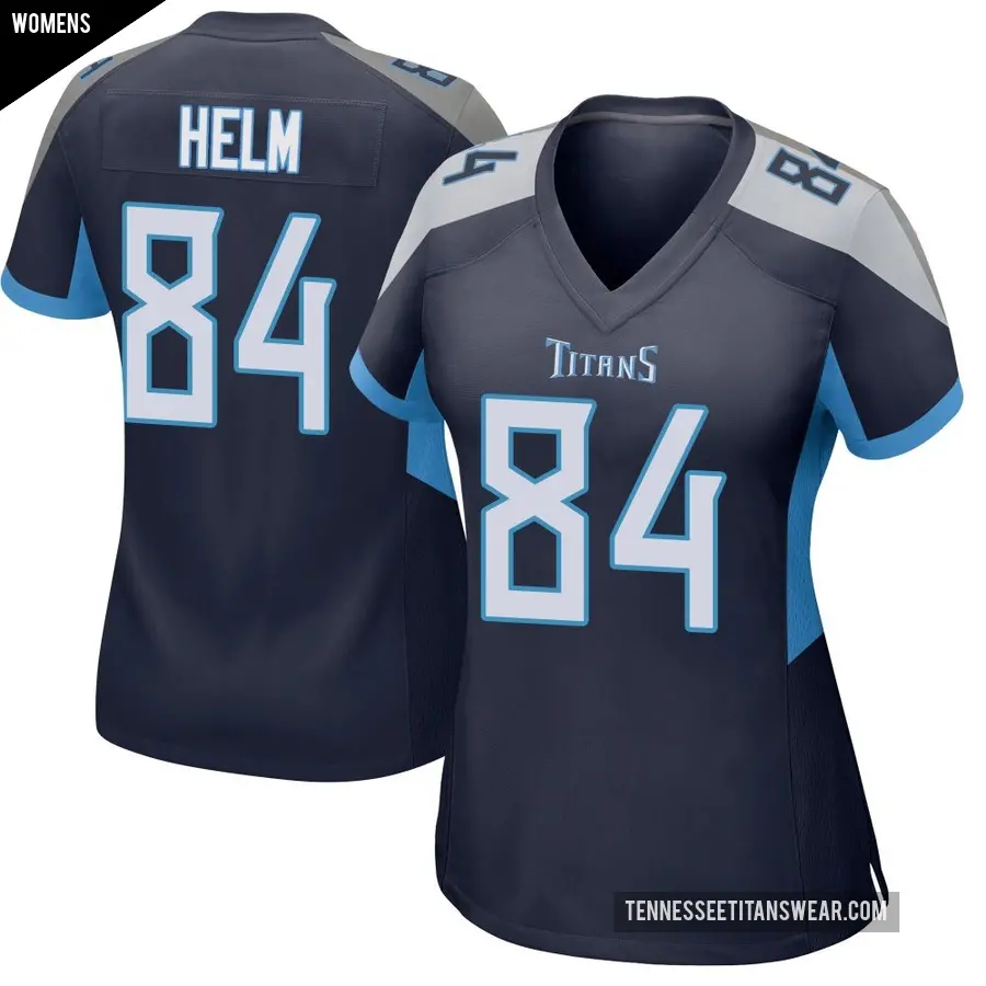 Women's Tennessee Titans ＃84 Gunnar Helm Navy Game Jersey