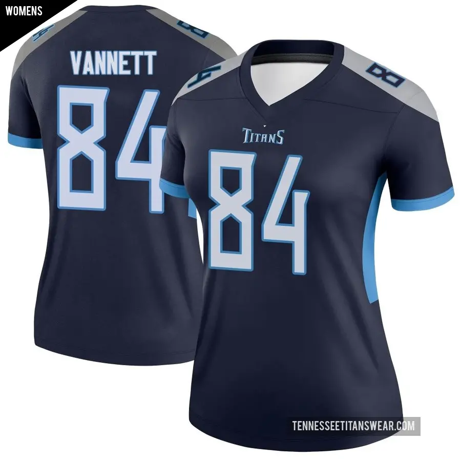Women's Tennessee Titans ＃84 Nick Vannett Navy Legend Jersey