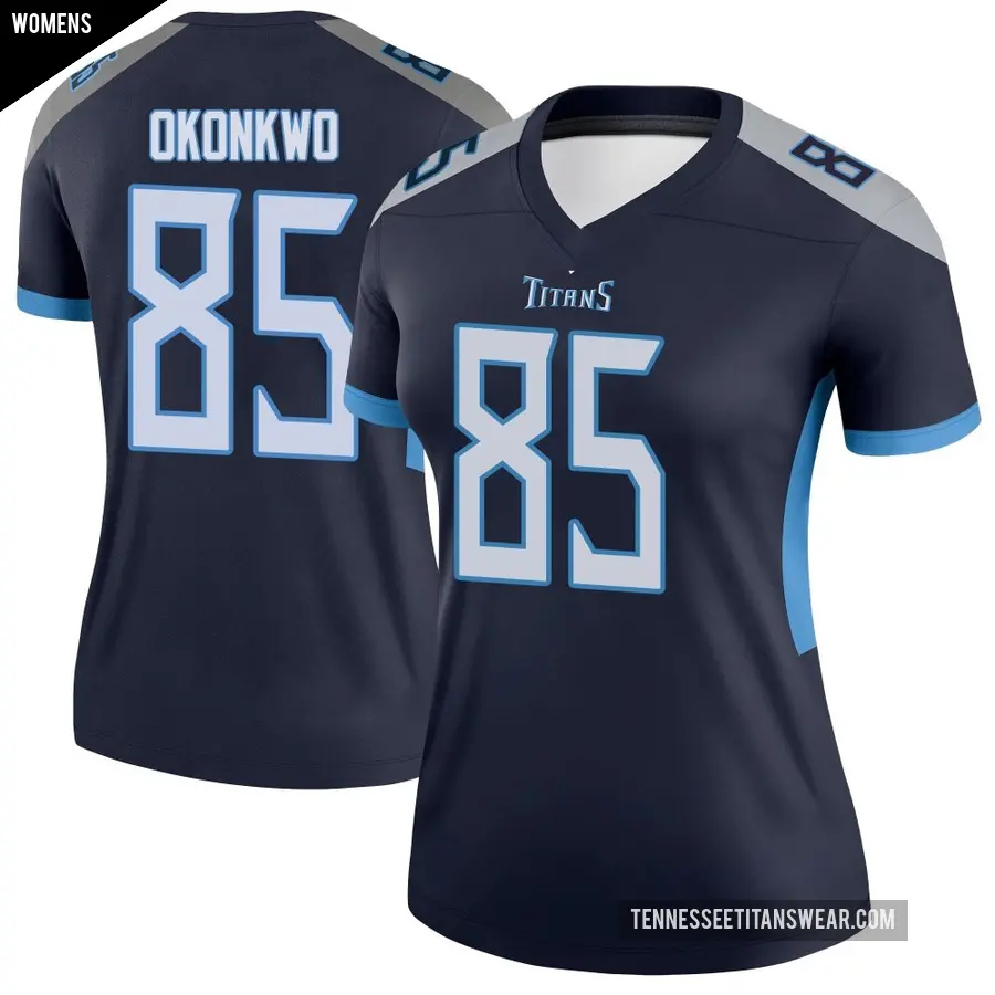Women's Tennessee Titans ＃85 Chig Okonkwo Navy Legend Jersey