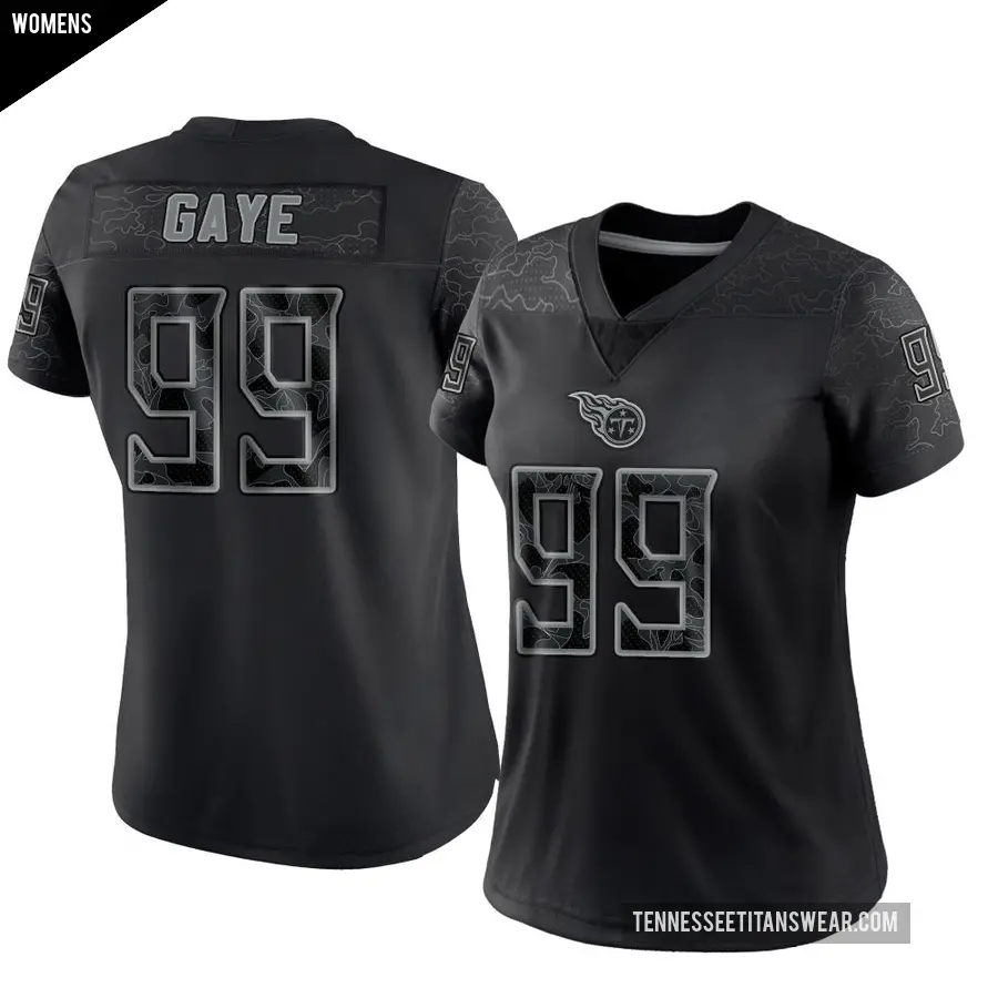 Women's Tennessee Titans ＃99 Ali Gaye Black Limited Reflective Jersey